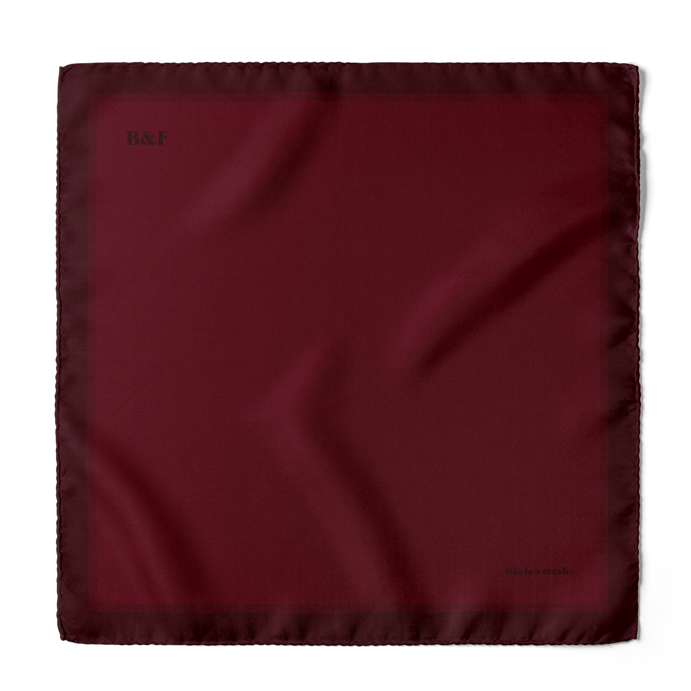 Bordeaux Pocket Square (Custom up to 3 Letters)