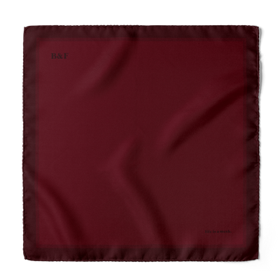 Bordeaux Pocket Square (Custom up to 3 Letters)
