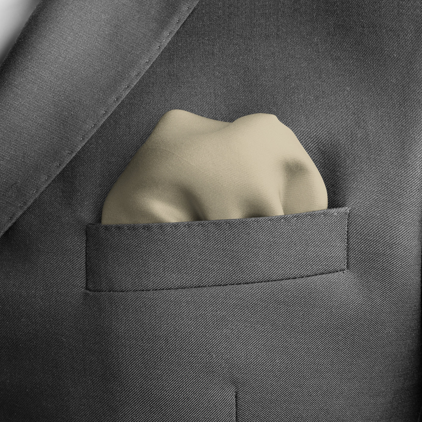 Beige Pocket Square (Custom up to 3 Letters)